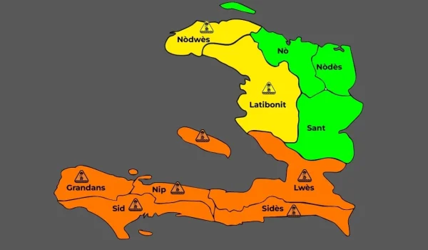 Haiti – FLASH : 5 departments under Orange Alert